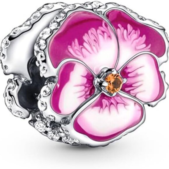 10 Pack Silver Beads Charms DIY Bracelet CZ Pendant Set for Women - Picture 4 of 7